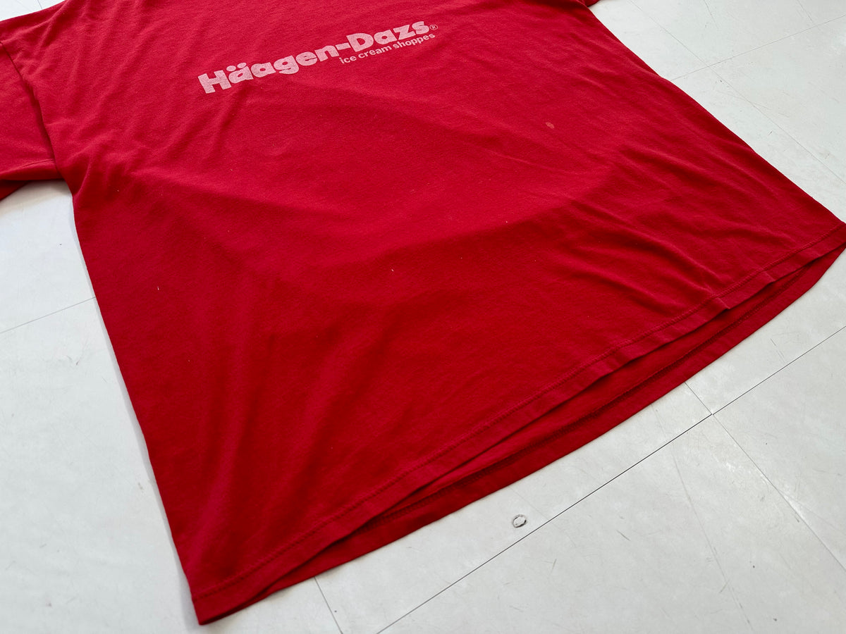 80s Haagen Dazs STRAWBERRY T Shirt XL Red – NO BURCANCY
