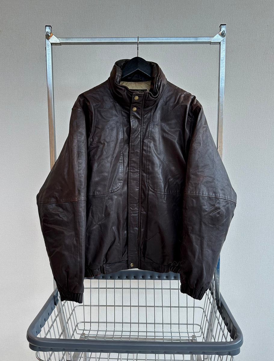 80s Eddie Bauer Leather Puffer Jacket L – NO BURCANCY
