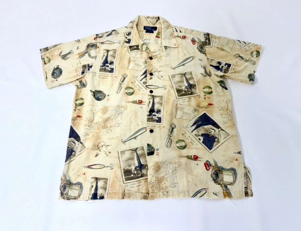 90s Polo Ralph Lauren VINTAGE CAMP Hemingway Loop Shirt L – NO