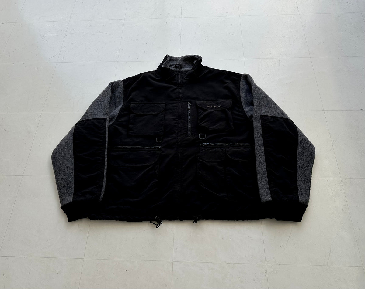 90s Eddie Bauer Fleece Wading Jacket XL Black – NO BURCANCY