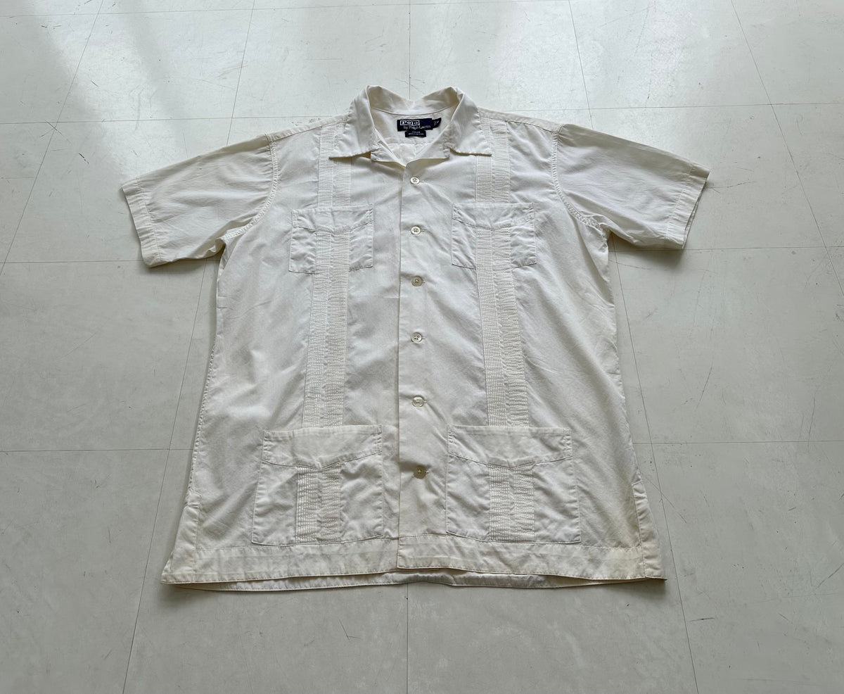 Polo by Ralph Lauren JAVA キューバシャツ L ホワイト 90s Polo Ralph Lauren JAVA Cuba shirt M White – NO BURCANCY