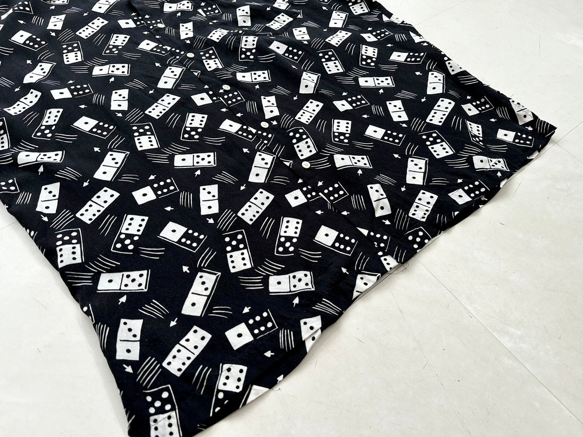 90s Polo Ralph Lauren Dominos Rayon Loop Shirt L Black – NO