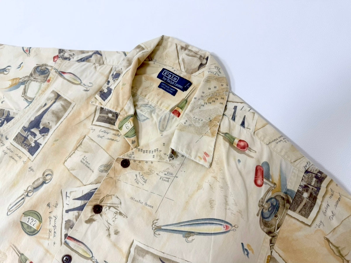 90s Ralph Lauren vintage camp ヘミングウェイ　L 90s Polo Ralph Lauren VINTAGE CAMP Hemingway Loop Shirt L – NO