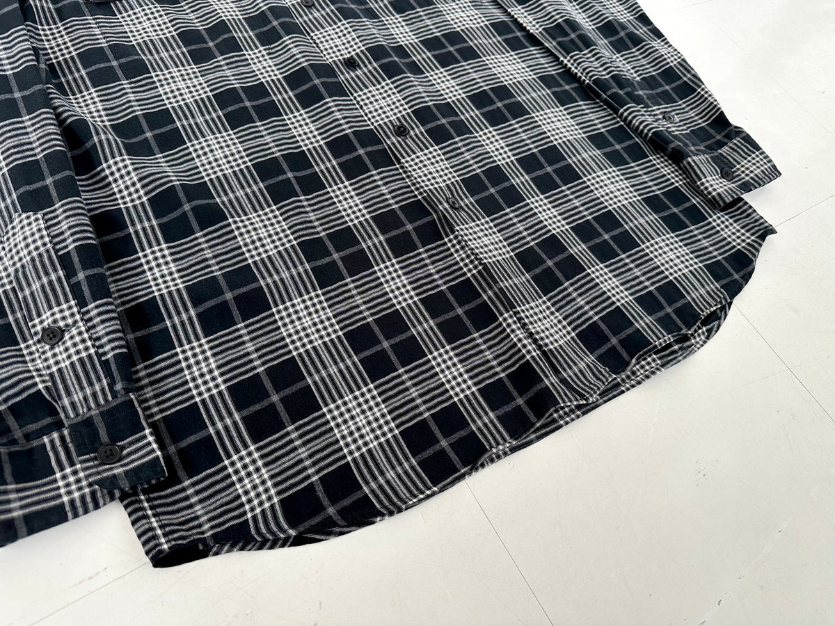 90s Polo Ralph Lauren BENFORD L/S Plaid Shirt M Black&White – NO