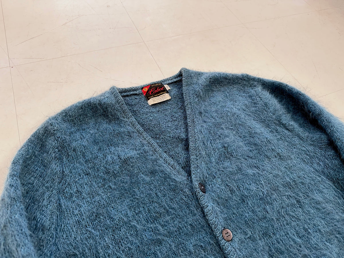 60s Cabot Mohair Cardigan L DeepBlue – NO BURCANCY