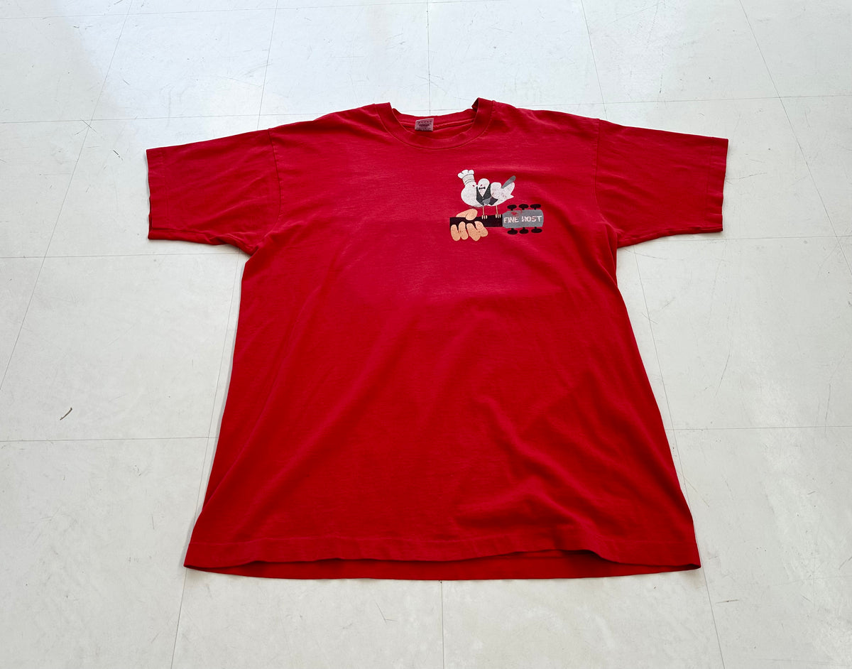 90s Haagen Dazs FINE HOST T shirt XL Red – NO BURCANCY