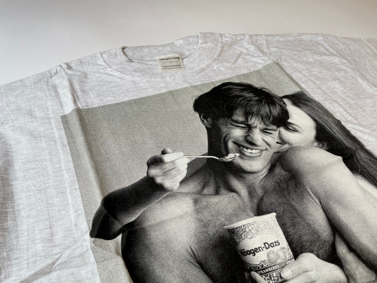 90s Deadstock Haagen Dazs Photo T-shirt XL Gray – NO BURCANCY