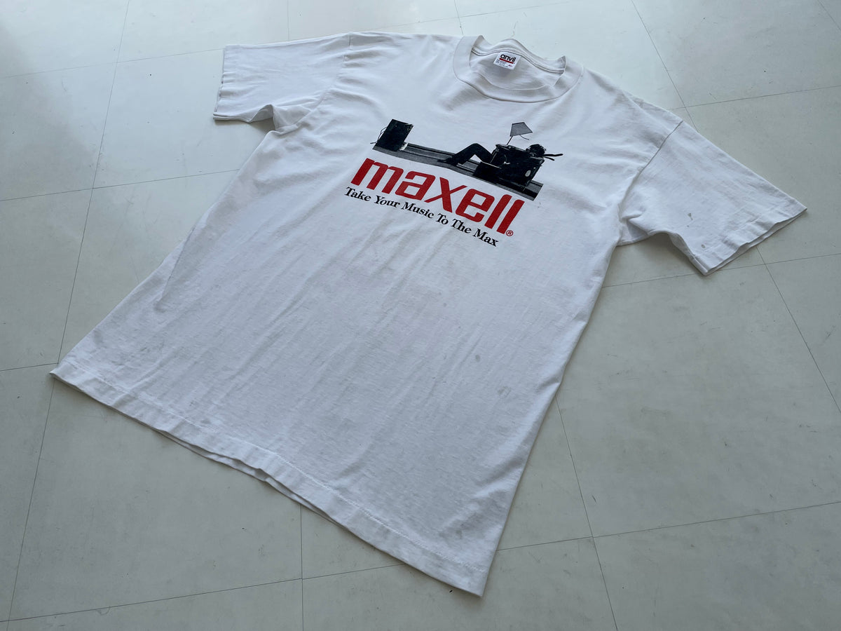 90s Vintage MAXELL T-shirt XL White – NO BURCANCY