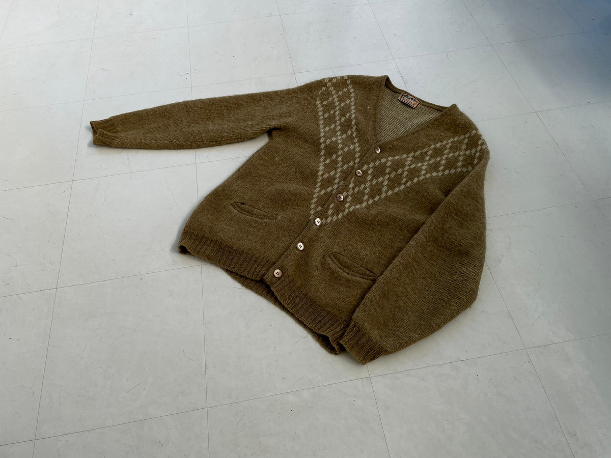 60s Brentwood Alpaca V Cardigan M LightBrown – NO BURCANCY