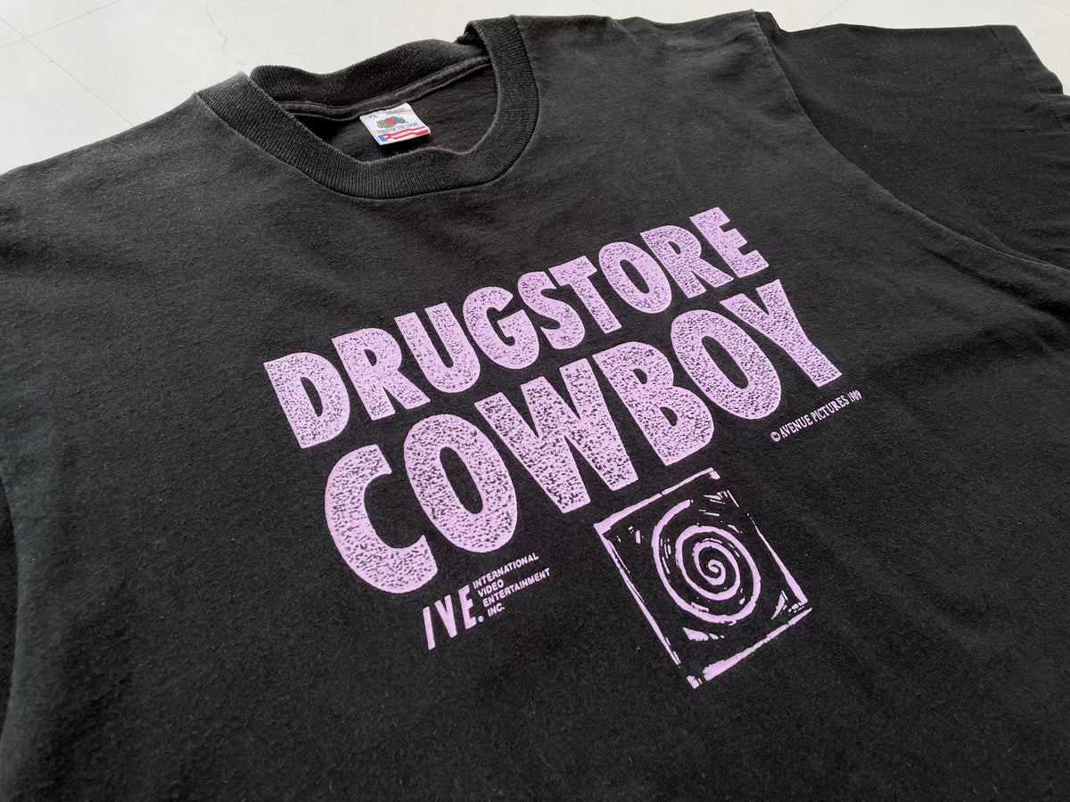 80s Vintage DRUGSTORE COWBOY T-shirt XL Black – NO BURCANCY 80s Vintage DRUGSTORE COWBOY T-shirt XL Black – NO BURCANCY