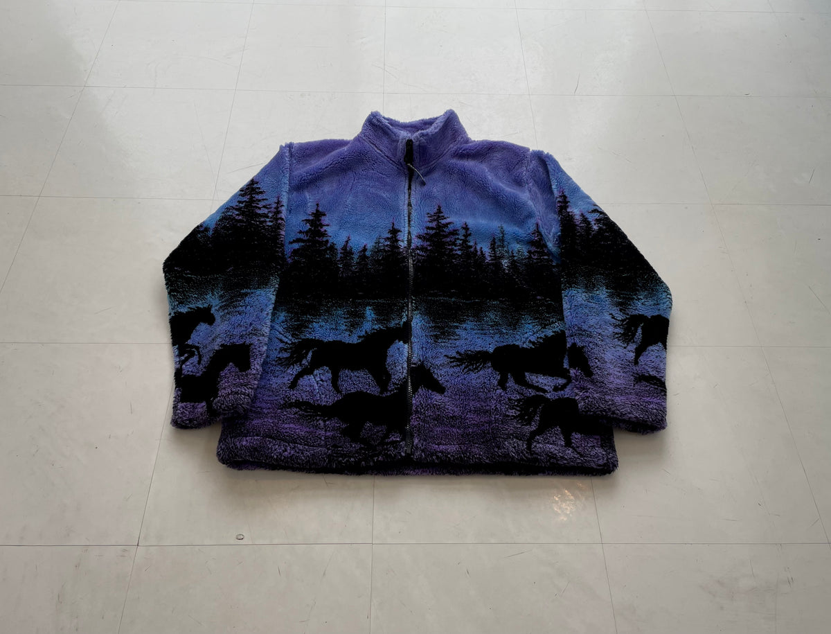 90s BLACK MOUNTAIN Fleece jacket M Navy – NO BURCANCY
