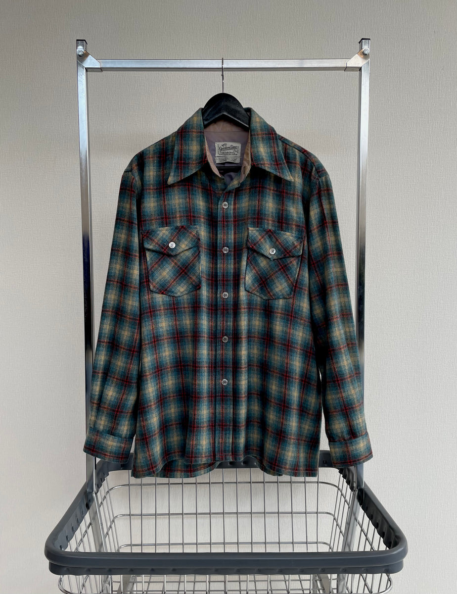 70s GoldenLine  オンブレチェックシャツ Lサイズ 70s GoldenLine オンブレチェックシャツ Lサイズ