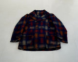 40s Vintage Shadow Plaid Wool Work Coat