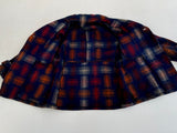 40s Vintage Shadow Plaid Wool Work Coat