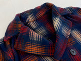 40s Vintage Shadow Plaid Wool Work Coat