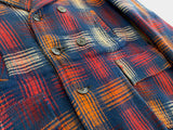 40s Vintage Shadow Plaid Wool Work Coat