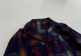 40s Vintage Shadow Plaid Wool Work Coat