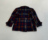 40s Vintage Shadow Plaid Wool Work Coat