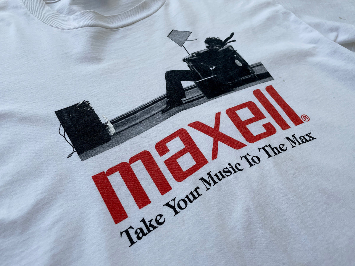 90s Vintage MAXELL T-shirt XL White – NO BURCANCY