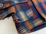 40s Vintage Shadow Plaid Wool Work Coat