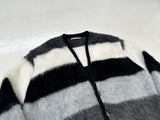 60s PURITAN Border Mohait Cadigan L Black White&Gray