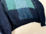 60s VanCort Panel Mohair Sweater M Navy
