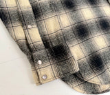 70s PENDLETON Shadow Plaid Western Shirt L Black&White