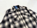 60s Pendleton Shadow Plaid Western Shirt L Black