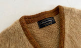 60s PURITAN Mohair Cardigan XL Camel&DarkBrown