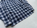 90s Polo Ralph Lauren CALDWELL Rayon Shadow Plaid L/S Shirt M Blue&White