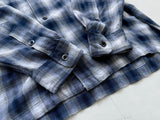 90s Polo Ralph Lauren CALDWELL Rayon Shadow Plaid L/S Shirt M Blue&White