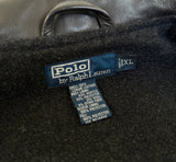 90s Polo Ralph Lauren Leather CarCoat XL Black
