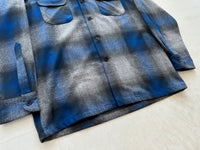 90s Pendleton ShadowPlaid board Shirt M Blue