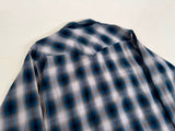 70s SIR PENDLETON Shadow Plaid Western Shirt L Blue