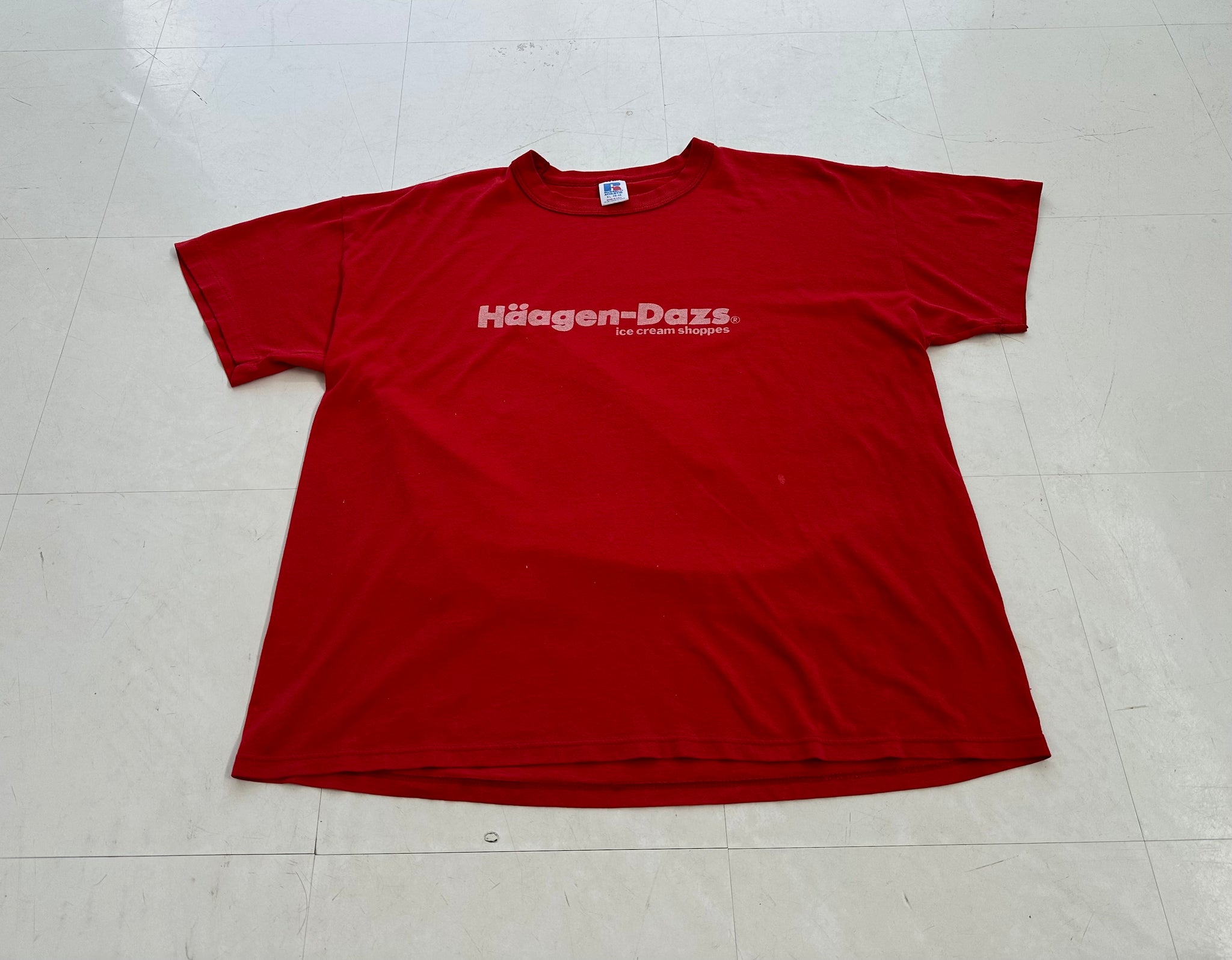 超スペシャル 80s ヴィンテージ ハーゲンダッツ ロゴ Tシャツ XL レッド 超スペシャル 80s ヴィンテージ ハーゲンダッツ ロゴ Tシャツ XL