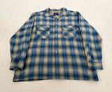 90s PENDLETON Shadow Plaid Board Shirt L TurquoiseBlue
