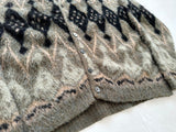60s CAMPUS Diamond Mohair Cardigan XL Khaki