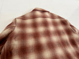 50s MERRILL Woolen Mills Shadow Plaid Wool Jacket L Brown