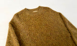 60s ARROW Mohair Crewneck Sweater M MustardBrown