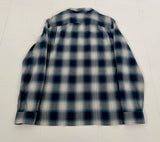 RRL Shadow Plaid Rayon Loop L/S Shirt M Blue