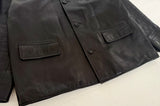 90s Polo Ralph Lauren Leather CarCoat XL Black