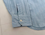 90s Polo Ralph Lauren Striped Work Shirt XL SkyBlue