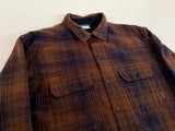 Columbia Shadow Plaid Shirt Jacket L Brown