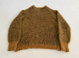 50s JAEGER Mohair Knit Striped Sweater 42 Mustard&Black