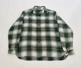 90s Polo Ralph Lauren Flannel Shadow Plaid L/S Shirt L Green