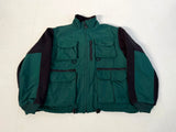 90s Eddie Bauer Nylon&Fleece Fishing Jacket L Green