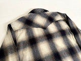 90s PENDLETON Shadow Plaid Western Shirt XL Black&White