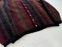 60s gary Reed Shadow Plaid Mohair Cardigan L Black