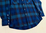 90s PENDLETON Shadow Plaid Western Shirt L Navy