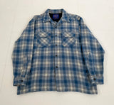 90s PENDLETON Shadow Plaid Board Shirt L Blue